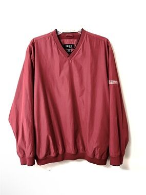 IZOD XFG Red V-Neck Pullover Windbreaker Size Large